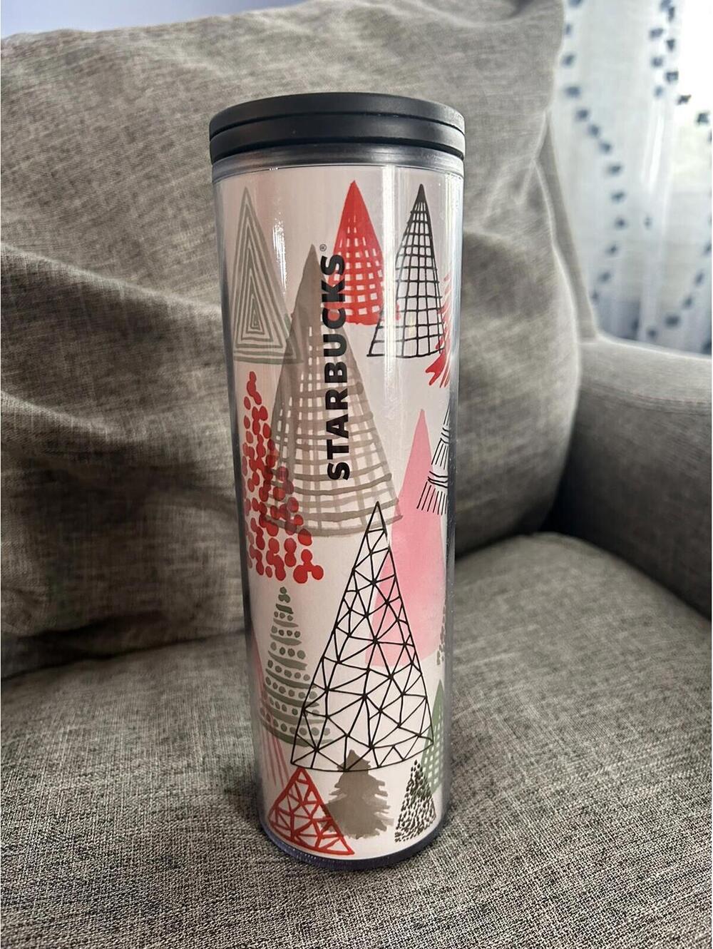 Starbucks Holiday Christmas Trees 16oz Insulated Travel Tumbler Mug 2017